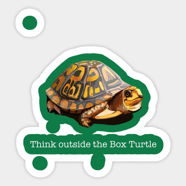 Think outside the box turtle Sticker by Sunhat Bird
